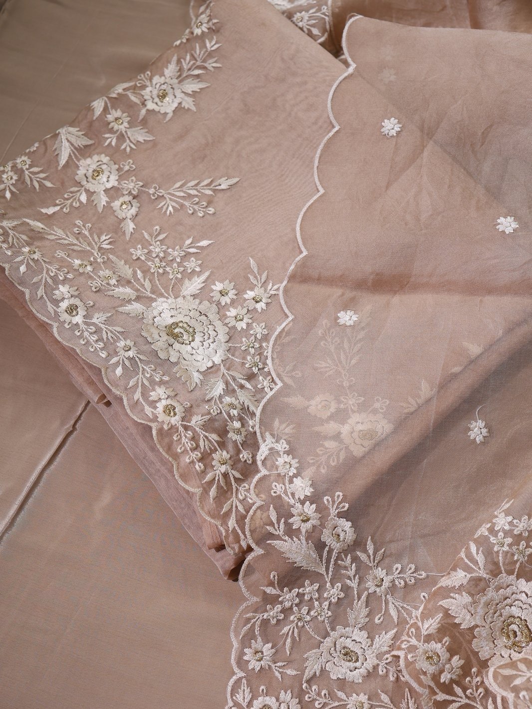 Kora Silk · Parsi Style Resham Embroidery